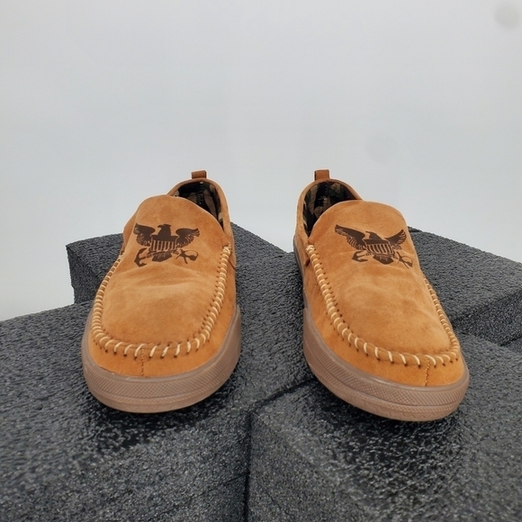 The Bradford Exchange U.S. Navy Pride" Men's Faux Suede Moccasins Size 10 Shoes - Picture 2 of 13